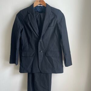 Classic Black Boy’s Two-Button Suit Blazer with matching slacks